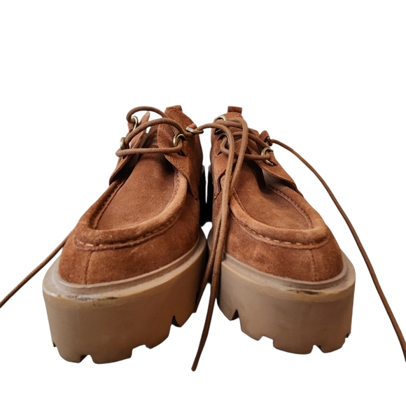 Sam Edelman Monna lace-up lug sole loafers in Frontier Brown suede. Size 9 Men's - Picture 11 of 11